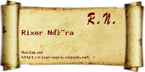 Rixer Nóra névjegykártya