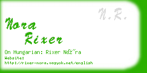 nora rixer business card